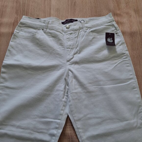 Gloria Vanderbilt HighRise White Jeans Sz 14P Tapered Leg Comfy Cotton NewWTags - Picture 5 of 15